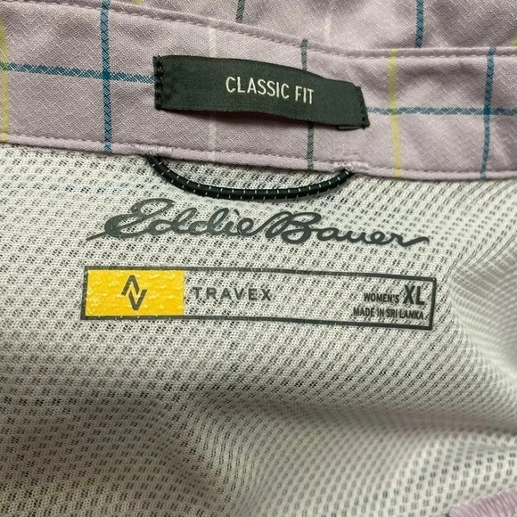 Eddie Bauer Travex Purple Plaid Long Sleeve Size XL - Picture 9 of 10